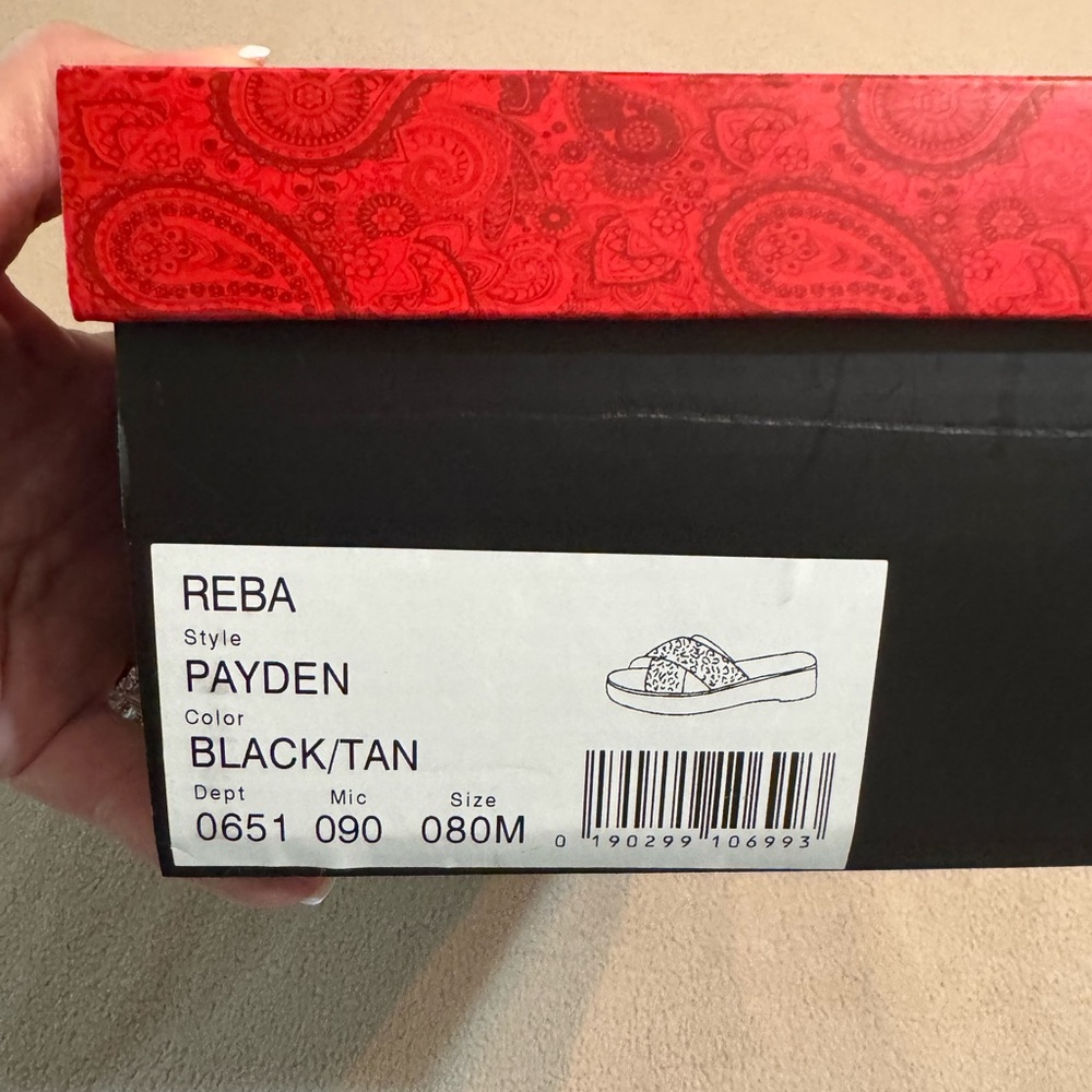 Reba Payden Black and Tan Wedges
